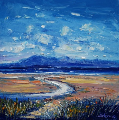 Summer light Ettrick Bay Beach Path Bute 12x12